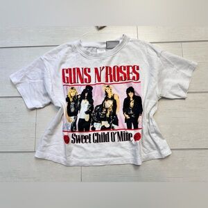 Zara White Guns N' Roses Graphic Tee